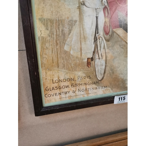 115 - Palmer Tyres framed advertising print. {62 cm H x 42 cm W}.