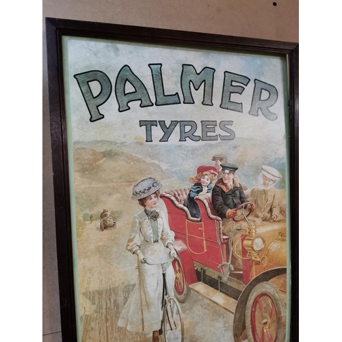 115 - Palmer Tyres framed advertising print. {62 cm H x 42 cm W}.