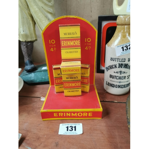 131 - Murray�s Erinmore Tobacco advertising shelf display. {20 cm H x 13 cm W x 10 cm D}.