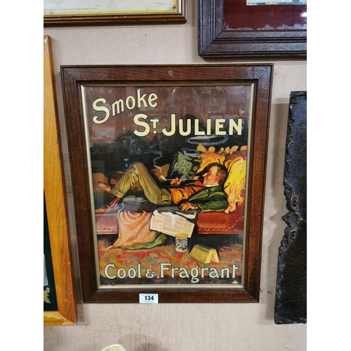 134 - Smoke St Julien Cool and Fragrant advertising show card {56 cm H x 44 cm W}.