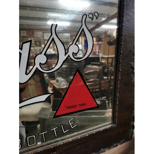 138 - Bass in bottle advertising mirror in original oak frame {57 cm H x 87 cm W}.