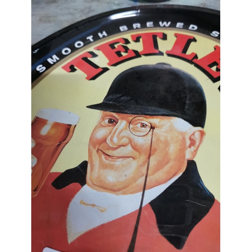 145 - Tetley Bitter tinplate advertising tray. {32 cm H x 41 cm W}.