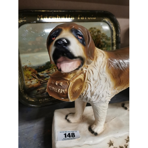 148 - Hennessy Brandy plaster advertising model of Dog. {28 cm H x 31 cm W x 12 cm D}.