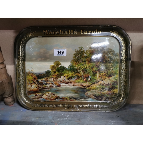 149 - Marshall's Farola tin plate advertising tray. { 31 cm H x 42 cm W}.