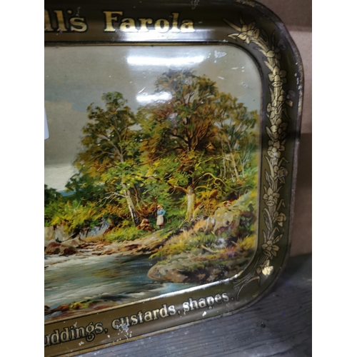 149 - Marshall's Farola tin plate advertising tray. { 31 cm H x 42 cm W}.