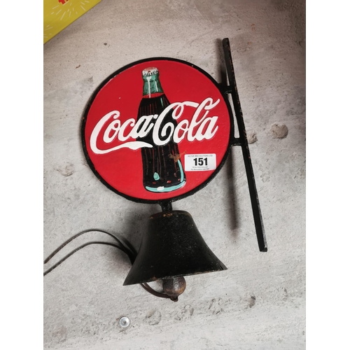 151 - Coca Cola cast iron advertising wall bell. {36 cm H x 25 cm W}