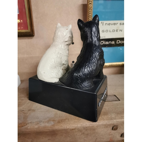 154 - Perspex Black and White Scottie Dogs advertising figure. {16 cm H x 14 cm W x 8 cm D}.