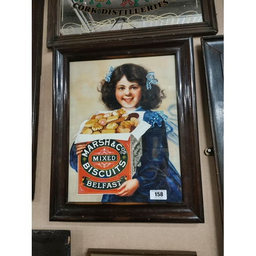 158 - Marsh & CO. biscuits framed advertising print {54 cm H x 43 cm W}.