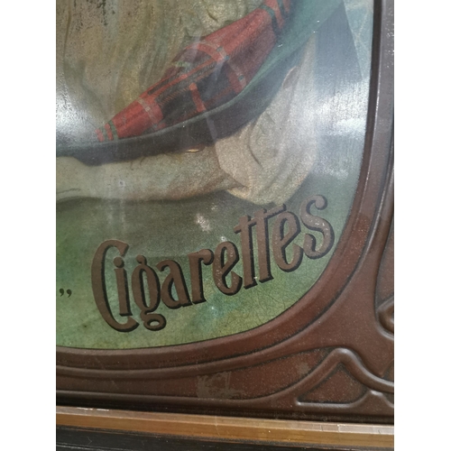 163 - Rare Mitchell's Prize Crop Cigarettes embossed tin plate framed advertising sign {77 cm H x 61 cm W}... 