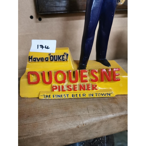 174 - Composition advertising figure Duquesne Pilsener The Finest Beer in Town. {28 cm H x 18 cm W x 8 cm ... 