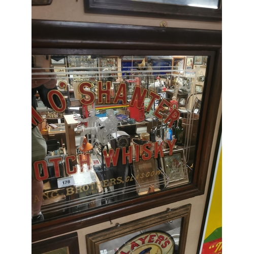 178 - Tam O' Shanter Whisky Lang Brothers of Glasgow framed  advertising mirror. {64 cm H x 86 cm W