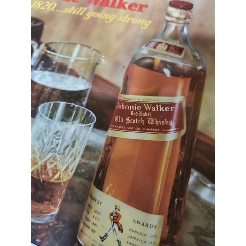 193 - Johnnie Walker advertising drink's tray. { 35cm H X 35cm W }.