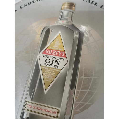 194 - Gilbey's Gin drink's tin plate advertisingtray {32 cm Dia}.