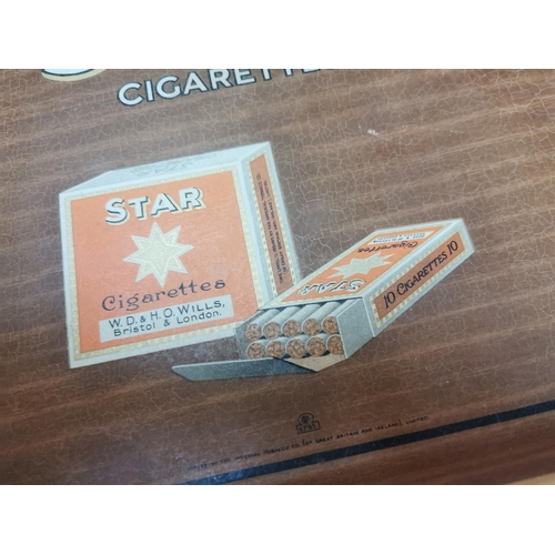 203 - Will's Star Cigarettes advertising drinks tray.{ 32cm H X 41cm W }