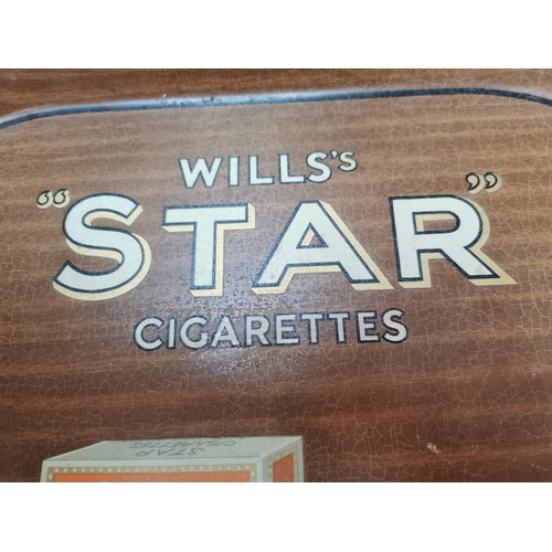 203 - Will's Star Cigarettes advertising drinks tray.{ 32cm H X 41cm W }