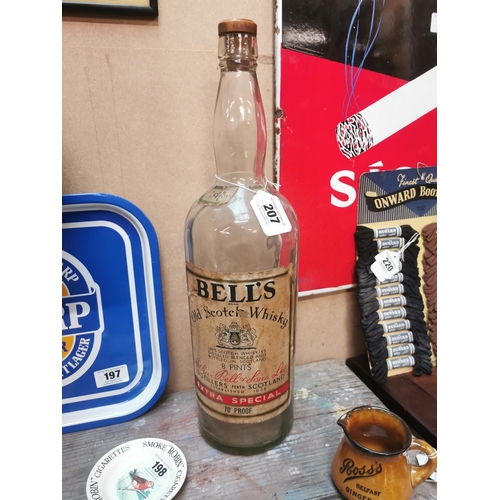 207 - Large Bell's Whiskey advertising bottle. {53 cm H x 16 cm Dia}