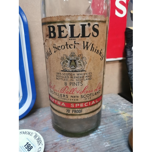 207 - Large Bell's Whiskey advertising bottle. {53 cm H x 16 cm Dia}