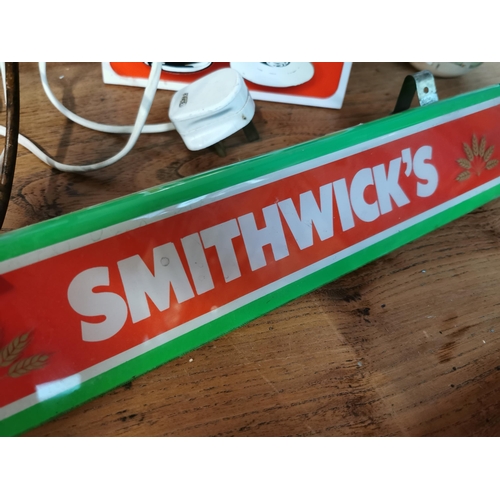 21 - Smithwick's Perspex shelf advertising light {9 cm H x 38 cm W}.