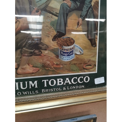 213 - Capstan Navy Cut Medium Tobacco framed advertising showcard. {69 cm H x 56 cm W}.