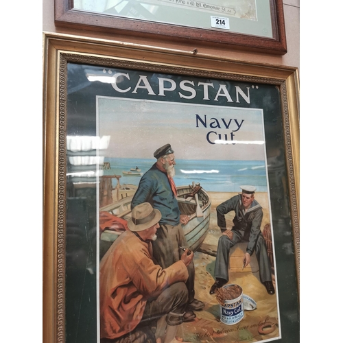 213 - Capstan Navy Cut Medium Tobacco framed advertising showcard. {69 cm H x 56 cm W}.