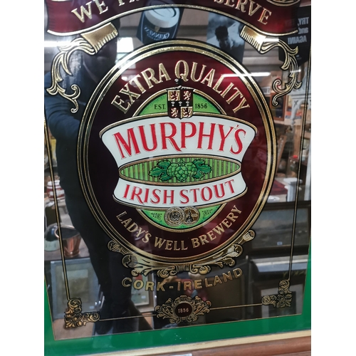 216 - Murphy�s Irish Stout Cork and Ireland framed advertising mirror. {90 cm H x 69 cm W}.