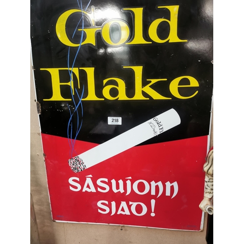 218 - Gold Flake Sasuionn Siad enamel advertising sign by Curran. {90 cm H x 60 cm W}.