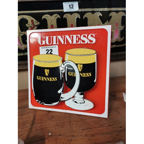 22 - Perspex Guinness advertising counter sign. {18 cm H x 19 cm W}.