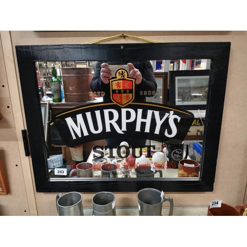 243 - Murphy�s Irish Stout Fueling County Cork The Rebel County since 1856 advertising mirror. {54 cm H x ... 