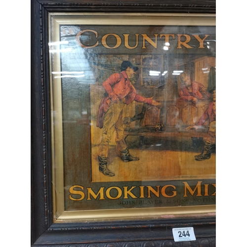 244 - Country Life Smoking Mixture framed advertising print {57 cm H x 68 cm W}.