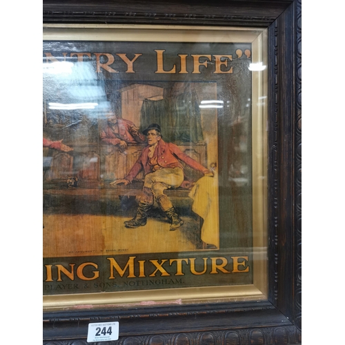 244 - Country Life Smoking Mixture framed advertising print {57 cm H x 68 cm W}.