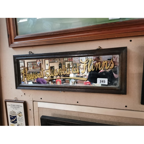 245 - Have It Cleaned At Flinn's framed advertising mirror. {61 cm H x 21 cm W}