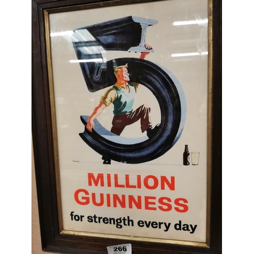 266 - Guinness Five Million framed advertising print. {51 cm H x 26 cm W}.