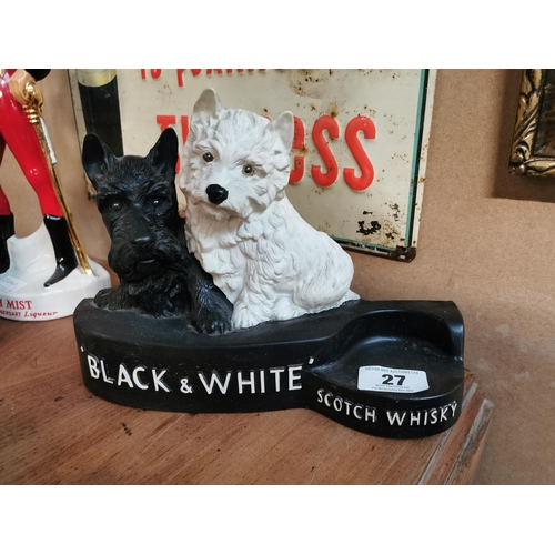 27 - Black and White Scotch Whiskey rubberoid advertising bottle stand with light up eyes {23 cm H x 31 c... 