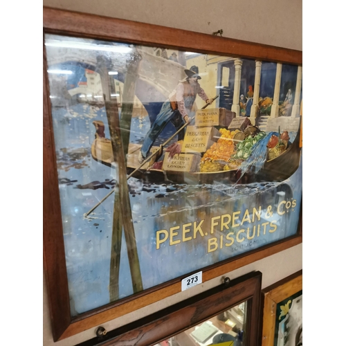 273 - Peek Freans & Co Biscuits framed advertising  showcard.  {44 cm H X 59 cm W }.