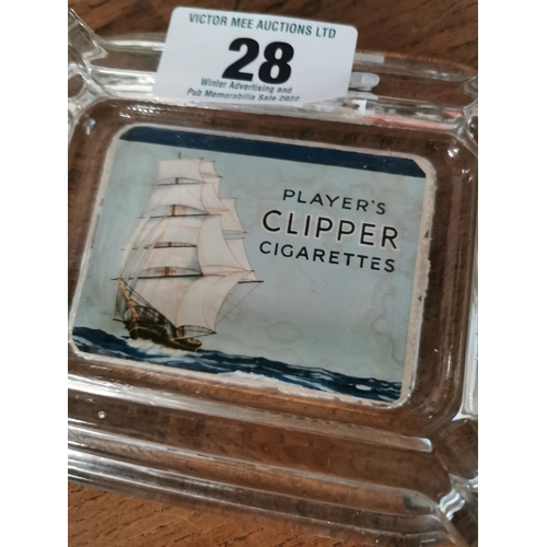 28 - Player's Clipper Cigarettes advertising ashtray. {2 cm H x 16 cm W x 13 cm D}