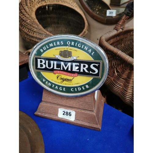 286 - Original Bulmer�s advertising counter light. {24 cm H x 23 cm W x 10 cm D}.