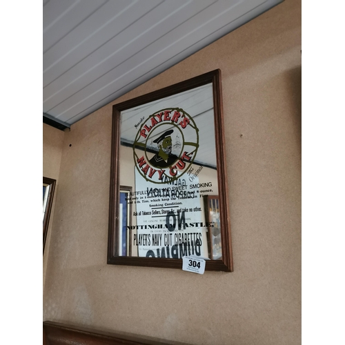 304 - Player�s Navy Cut Cigarettes advertising mirror. {41 cm H x 30 cm W}.