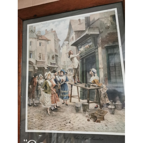 305 - Country Life Tobacco and Cigarettes advertising showcard in original oak frame {61 cm H x 47 cm W}