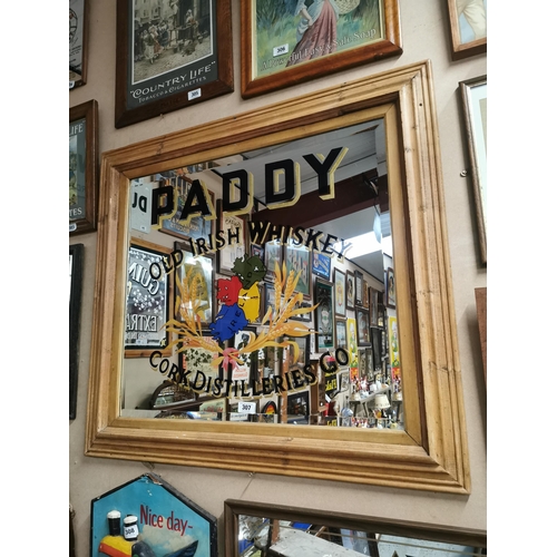 307 - Paddy Old Irish Whiskey framed advertising mirror. {95 cm H x 105 cm W}.