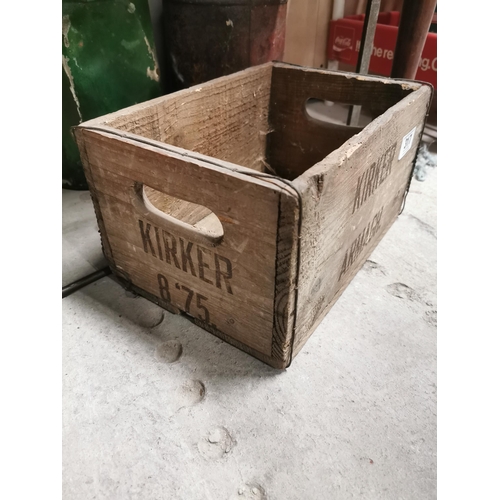 317 - Kirker of Armagh wooden advertising bottle crate. {18 cm H x 34 cm W x 22 cm D}