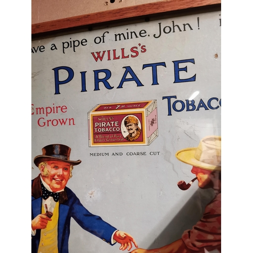 319 - Wills's Pirate Tobacco framed advertising showcard. { 50 cm H x 38 cm W}.