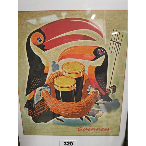 320 - Guinness The Toucan framed advertising print. {44 cm H x 33 cm W}