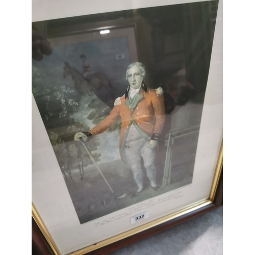 332 - Harry Callender Esq To the Society of Golfers at Blackheath framed coloured print.. {71 cm H x 58 cm... 