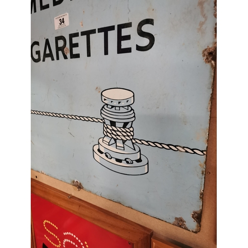 34 - Capstan's Medium Cigarettes enamel advertising sign. { 91cm H X 61cm W }.
