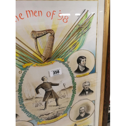 358 - The Men of �98 framed print. {81 cm H x 61 cm W}.