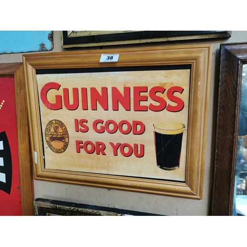 38 - Guinness is Good For You framed advertising print. {38 cm H x 48 cm W}.