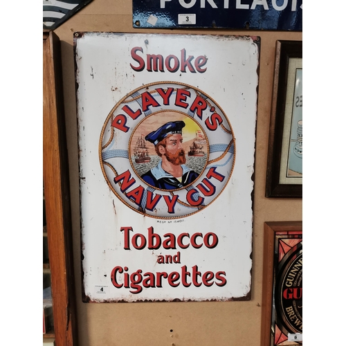 4 - Smoke Players tin plate advertising sign {76 cm H x 50 cm W}
