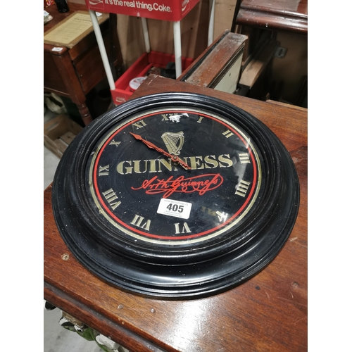 405 - Guinness advertising clock. {22 cm W}.