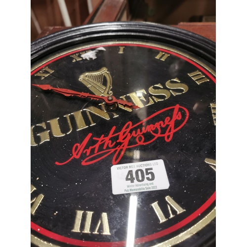 405 - Guinness advertising clock. {22 cm W}.