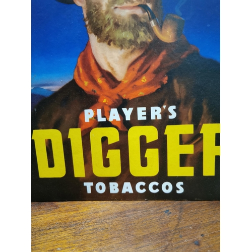 406 - Player's Digger Tobacco advertising Showcard. {35 cm H x 30 cm W}